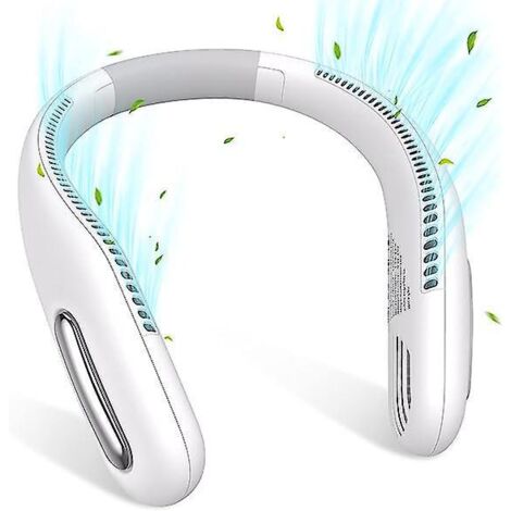 (blanc) Ventilateur De Cou Portable, Mini Ventilateur Mains Libres Avec Ventilateur Personnel Rechargeable Et Lger, Sans Lame Pour Intrieur Et Ext (1/5)