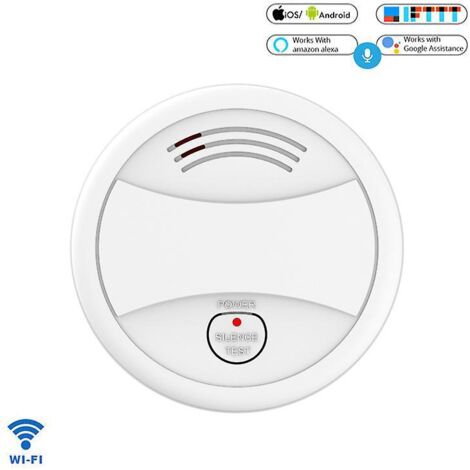 dtecteur De Fume Wi-fi, Dtecteur De Fume Sans Fil Intelligent Avec Pile Au Lithium Remplaable Et Bouton De Silence, Fonction Dauto-vrification (1/4)