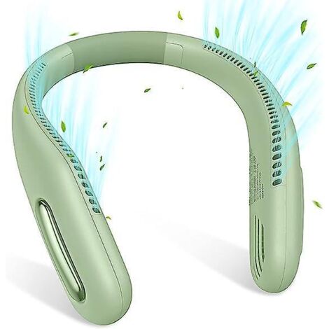 (vert) Ventilateur De Cou Portable, Mini Ventilateur Mains Libres Avec Ventilateur Personnel Rechargeable Et Lger, Sans Lame Pour Intrieur Et Extr (1/5)