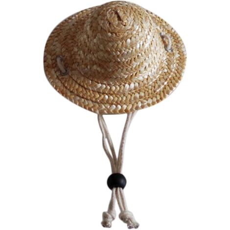 (beige)accessoires Chapeau Pour Chiens, Voyage Fantaisie Chapeaux De Paille Chapeau De Soleil Casquette Pour Petit Chiot Chat Animaux (1/5)