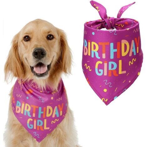 (pourpre)bandana Chien Pour Anniversaire,charpes Chien Chat Ajustable Foulard Triangle Dcaration Pour Animaux De Compagnie Bavoir Petit Moyen Gros (1/5)