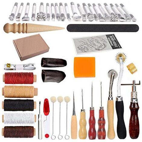 cuir Outils Kit Dequantit Voir Le Graphique Rparation  La Main Artisanat Cuir Fil Cir 8 Couleur Avec Aiguilles  Coudre Ciseaux Ruban  Mesurer Pour (1/5)