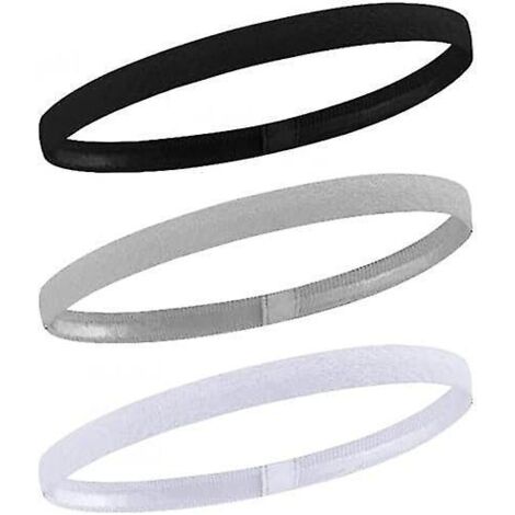 (noir, Blanc Et Gris) Lot De 3 Bandeaux Lastiques De Sport En Silicone Antidrapant Pour Homme Et Femme (1/5)