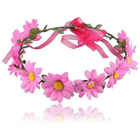 guirlande De Fleurs 4 Pices Bandeau De Tournesol Bandeau De Fleurs Multicolores Bandeau Ajustable Accessoires De Cheveux Pour Dames (1/5)
