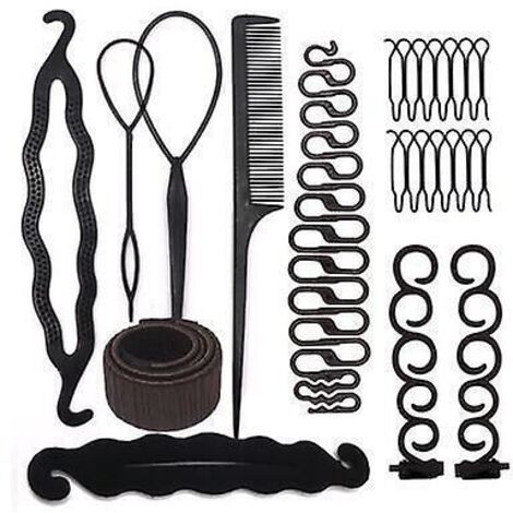 ensemble De 11 Accessoires De Coiffure,kit De Tressage De Cheveux Pour Femmes, Comprend Outils De Queue De Cheveux Topsy,tresses De Mille-pattes F (1/5)