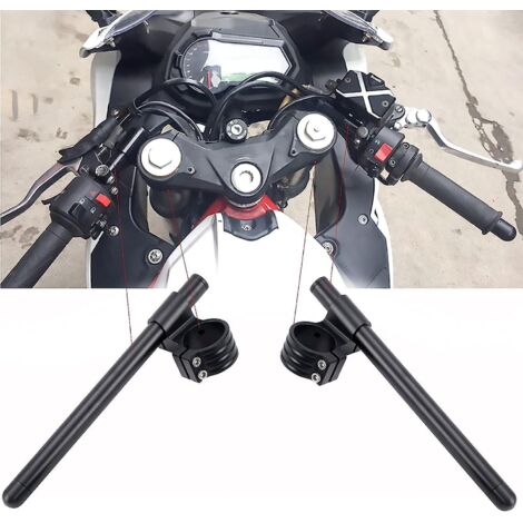 guidon Bracelet Reglable Moto 51mm,cnc Aluminium Kit Guidon Cafe Racer Demi Guidon Rehausse Diametre 51 Pour Universel Accessoire Moto 7/8 22mm Tu