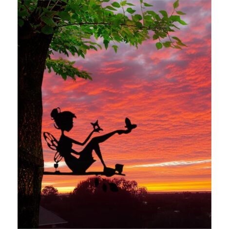 fe Papillod Ornements De Jardin En Mtal Pour Cltures, Dcorations D'extrieur Et De Maison, Dcoration De Jardin, Sculptures, Silhouettes En Fonte, (1/5)