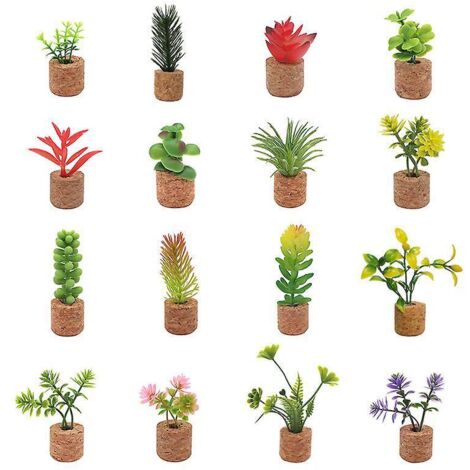 aimants De Rfrigrateur Pour Plantes Succulentes Artificielles - Aimants De Rfrigrateur Pour Plantes Succulentes En Pot - Autocollants Mignons Pour (1/5)