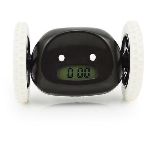 rveil Remonter Sur Roulettes (noir), Son Supplmentaire Des Gros Dormeurs (robot De Chambre Coucher Adulte Ou Enfant) Amusant, Roulant, Courant, (1/5)