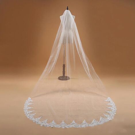 voile De Marie, Long, Blanc Ivoire, Longueur Au Sol, 3 M, Lgant, Simple, Idal Comme Accessoire De Mariage, Pour Femme (1/5)