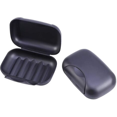 lot De 2 Porte-savon De Voyage En Plastique Noir (1/5)