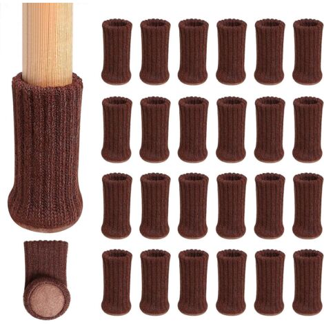 24pcs-marron Fonc De Chaussette Chaise Pour Pieds De Chaise, Pieds De Meubles, Patins Antidrapants Pour Convient Aux Pieds De Chaise De 4" 7cm" De (1/5)