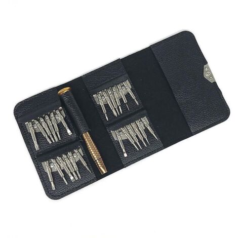 tournevis Prcision Mini 25 En 1 Kit De Tournevis Prcision Outils De Rparation, Tournevis Outils Set Tui En Cuir Pour Iphone, Portable, Laptop, Mon (1/5)