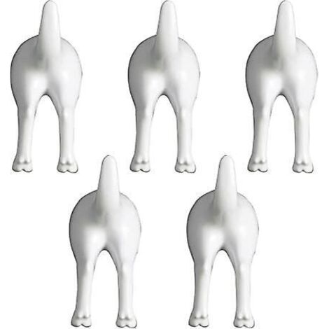 crochet Mural En Queue De Chien (blanc), Lot De 5 Crochets Pour Vtements Et Chapeaux, Crochet Mural Cratif Dcoratif, Crochet Mural Pour Porte-chap (1/5)