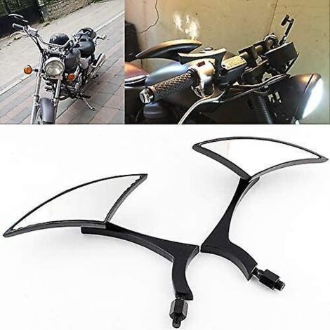 1 Paire De Rtroviseurs Triangulaires De Moto Pour Guidon Chrome Argent 8 Mm/10 Mm (1/5)