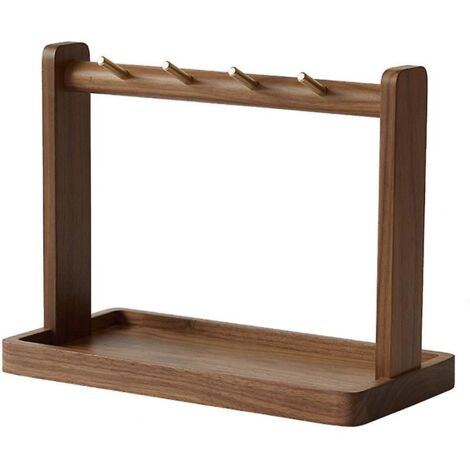 cadeau Femme Anniversaire Plateau De Prsentoir Bijoux En Bois Avec 4 Branches Crochets D'accroche Pour Stockage Boucles D'oreilles,colliers, Brac (1/5)
