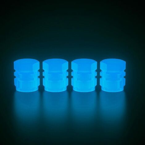 40 Bleu Capuchons Lumineux De Valve De Pneu De Voiture Universels, Capuchons De Valve De Fluorescents Brillant Dans L'obscurit Pour Voiture, Moto (1/5)