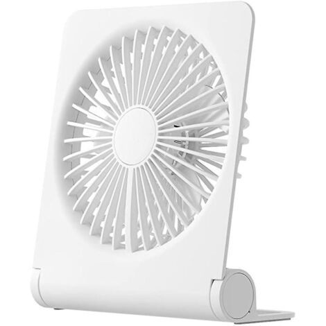(blanc) Petit Ventilateur De Bureau Rechargeable Usb Portable, Inclinable 160, Avec Batterie 4500mah, Vent Fort, Ultra Silencieux, 4 Modes De Vit (1/5)