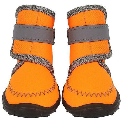 orange M Bottes Et Chaussons Pour Chiens, Chaussure Chien, Chaussons Chien Neige, Bottes Pour Chien De Protection Avec Bretelles Rglables Rflchiss