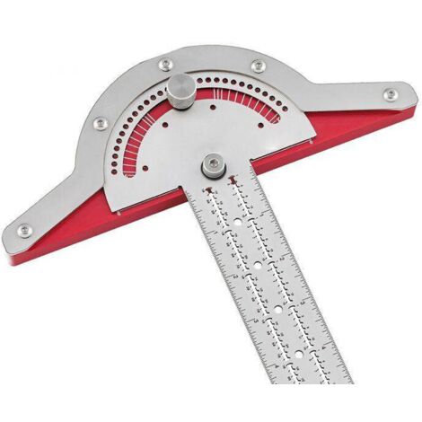 rapporteur D'angle  Tte Ronde, Rgle De Bord De Menuiserie De 10 Pouces, Rgle En Acier Inoxydable De Chercheur De Rapporteur, Outil De Mesure D'ang (1/5)