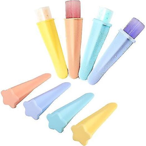 (lot De 8) Moules  Popsicle En Silicone Colors - Moules  Popsicle - Moules  Popsicle Avec Couvercles Rutilisables, - Parfaits Pour La Crme Glace D (1/5)