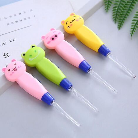 4 Pcs Cuillre De Nettoyant Oreille Lumineux, Ear Curette Led, Curette Oreille Enfant, Cuillre De Nettoyage De Nettoyage Avec Lumire Cuillre Creuse (1/5)