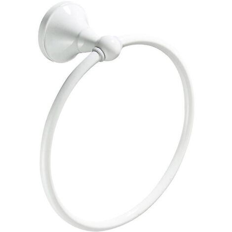 anneau Porte-serviette Rond, Finition Blanche Porte-manteau En Laiton Porte-serviettes Agencement Salle De Bain Cuisine Fixation Murale (1/5)