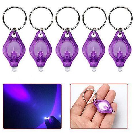 5pcs Mini Porte-cls Led Lampe De Poche 12 Lumens Portable Ultra Bright Battery Powered Black Torch Avec Mousqueton  Ressort Pour Clairage De Secou (1/5)
