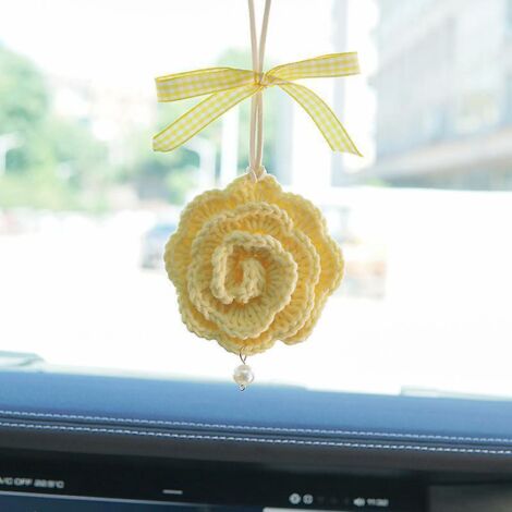 voiture Suspendue Une Rose Jaune Ornement Miroir De Voiture Suspendu Pendentif Pendentif Voiture Intrieur Dcoration Automatique Accessoires (1/5)