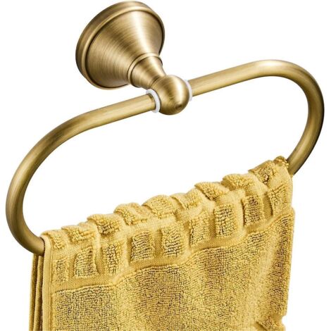 anneau-torchon Porte-serviette Ovale En Laiton Antique Support-serviette Pour Accessoires De Cuisine Salle De Bain Fix Au Mur, Bronze Bross (1/5)