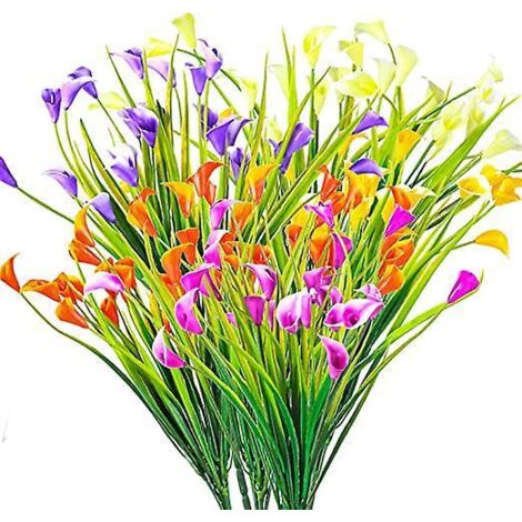 5 Pices Fleurs Artificielles De Lis, Fleurs En Plastique Dcoratives, Bouquets De Fausses Plantes Dcorations Intrieur Extrieur, Pour Maison, Jardin (1/5)