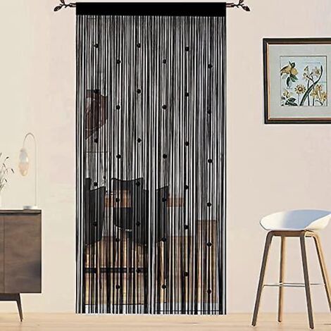 rideaux De Porte Perls (noir 100 200cm), Rideaux Volants Pour Portes, Fentres, Cloisons De Pice, Panneaux De Porte, Rideaux De Placard De Salon (1/5)