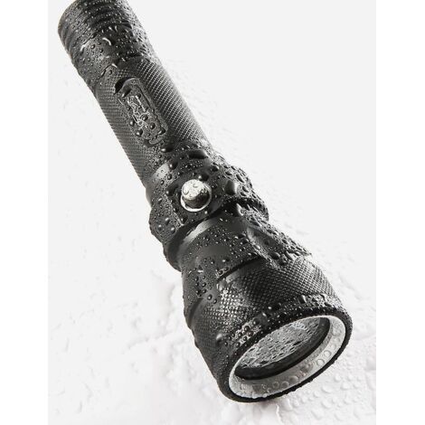 lampe De Plonge 1800 Lumen, Lampe Torche Puissante De Plonge Professionnelle Ipx-8 Etanche Lumire De Plonge Sous-marine 100 Mtres 4 Modes Avec Bat (1/4)