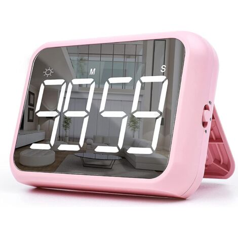minuterie De Cuisine (rose), Minuterie De Classe Numrique 4 "pour Enfants, Grand Compte Rebours Magntique Led, Salle De Classe Avec Fonction D'c (1/5)