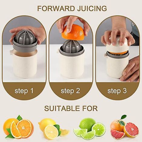 tasse Jus D'orange Manuelle (beige), Presse Jus De Citron Portable, Presse Jus D'orange, Petite Tasse Jus De Citron, Deux Faons D'utiliser La (1/4)