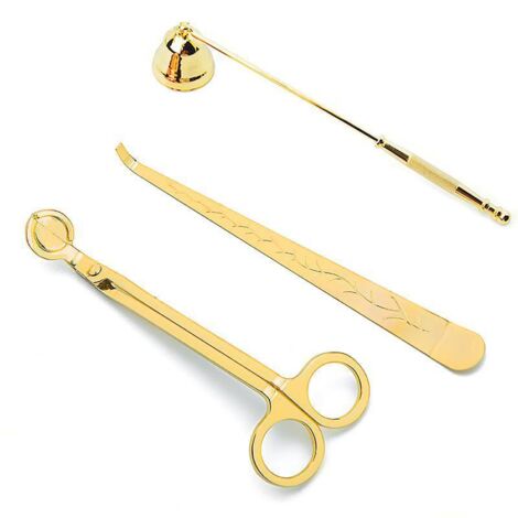 porte-bougie (ensemble De 3 Pices), Coupe-mche De Bougie, Trempette De Mche, Ensemble D'accessoires De Bougie En Acier Inoxydable D'extinction D'i (1/5)