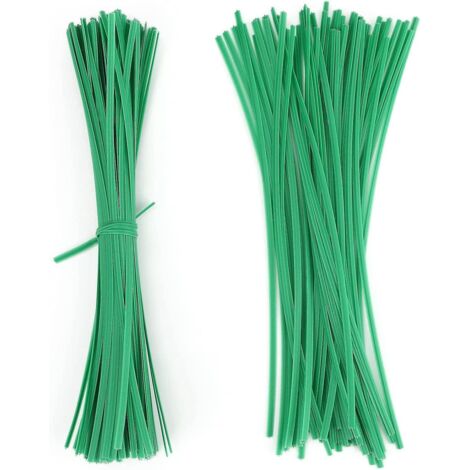 200 Attaches De Jardin Flexibles De 20 Cm, Attaches De Plantes Douces Vertes, Attaches De Support De Plantes Enduites De Plastique Pour Lier Les A (1/5)
