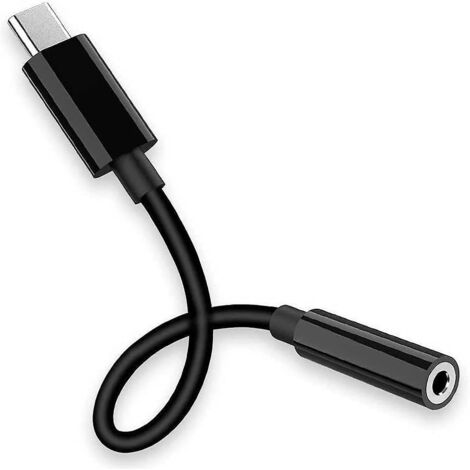 adaptateur Connecteur Usb Type C Vers Prise Jack 3,5mm Noir Convertisseur Trrs Ompt Aux Audio Mini Cable Pour Couteurs (1/5)
