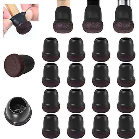protection Pied De Chaise, 16 Petits Protecteurs De Sol En Silicone Noir Avec Feutre Enveloppxs, Couvre-jambes De Chaise Capuchons De Jambe De Cha (1/5)