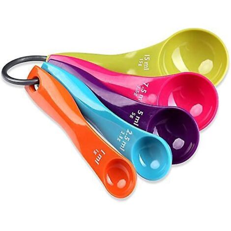 jeu De Cinq Cuillres Doseuses 5 Pices En 5 Couleurs Cuillre Doseuse Gobelet Doseur En Plastique Cuisson Cuisson Au Four Dosage (1/5)