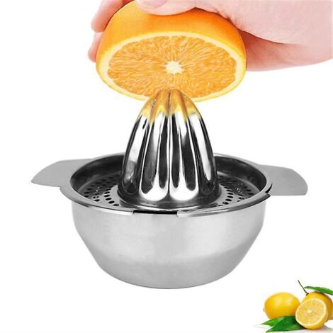 1pcs Presse-agrume Manuel - Presse-citron Professionnel Avec Ogive En Inox - Pressoir Centrifugeuse Jus Fruit Orange En Acier Inoxydable - 10 Cm (1/5)