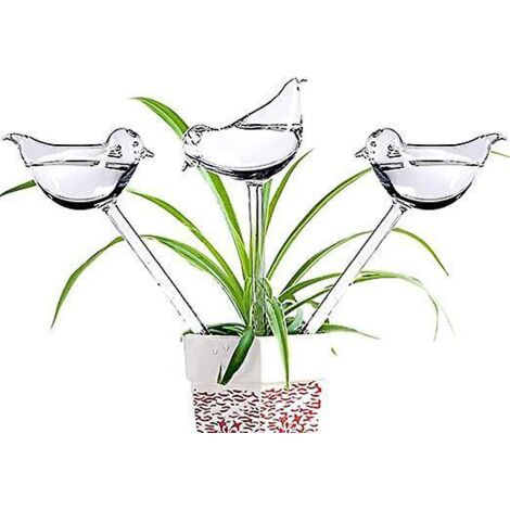 lot De 3 Pvc Ad'arrosage En Verre Avec Pointes Auto-arrosage En Forme D'oiseau Pour Plantes, Intrieur Et Extrieur (1/5)