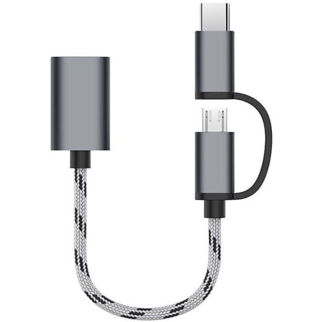 gris Clamp Adaptateur Usb C/micro Usb Vers Usb, Convertisseur Micro Usb/usb-c Vers Usb 3.0, Cble Adaptateur Otg Compatible Avec Macbook, Tlphones (1/5)