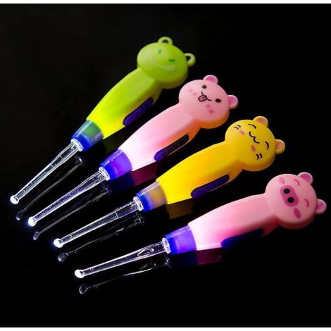 8 Pcs Cuillre De Nettoyant Oreille Lumineux, Ear Curette Led, Curette Oreille Enfant, Cuillre De Nettoyage De Nettoyage Avec Lumire Cuillre Creuse (1/5)