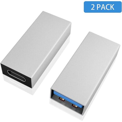 lot De 2 Adaptateurs (noir) Usb C Vers Usb 3.0, Usb 3.1, Usb 3.0 Femelle Vers Usb C Femelle, Compatible Avec Iphone 11, Google Pixel, Samsung Gala (1/5)