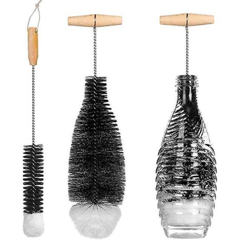 lot De 2 Goupillon Bouteille Brosses De Nettoyage Brosse Bouteille Nettoyage Avanc Pour Bouteilles En Verre Thermos Biberons Et Tasses. (1/5)