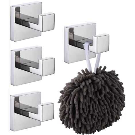 crochet Mural Carr Pour Peignoirs Pack De 4, Manteaux, Salle De Bain, Cuisine, Garage, Acier Inoxydable Sus 304, Chrome Poli B1010ch-p2 (1/5)