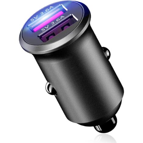 allume Cigare Usb [dual Qc3.0 Port] 36w/7.2a [tout Mtal] Allume Cigare Usb Mini Chargeur Voiture Usb Charge Rapide Compatible Avec Iphone 14/13/12 (1/5)