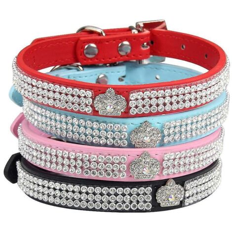 collier Rglable En Cuir Synthtique Avec Strass Pour Chien Et Chat De Petite Taille (1/5)
