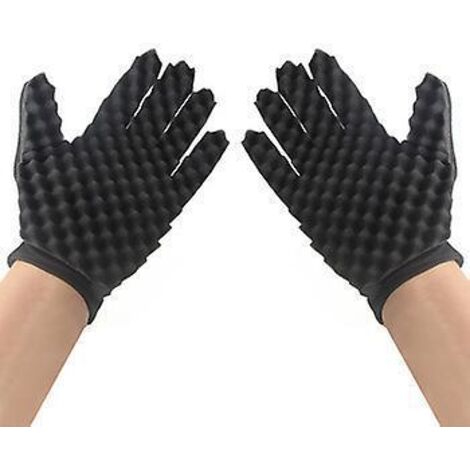 2pcs Gants En Ponge Boucls Magiques Pour Barbiers Onduls Noir Tresses Sales Permanence En Feuille D'tain Cheveux Noirs (1/5)